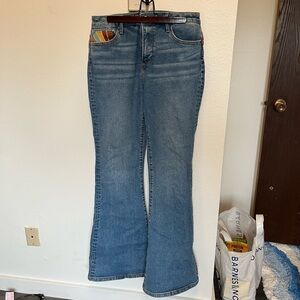 Driftwood Farrah Sunrise Embroidered Flared Jeans